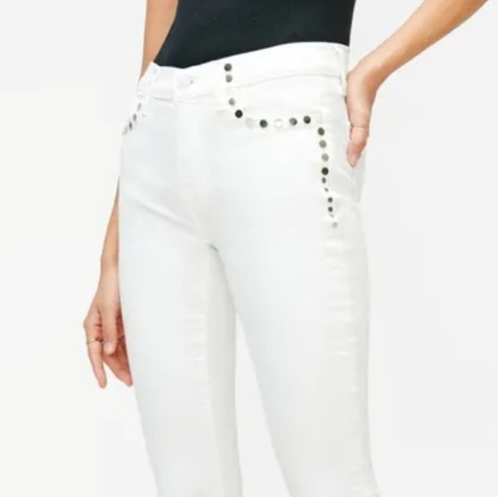 7 For All Mankind The Skinny W/Studs White Jeans 23